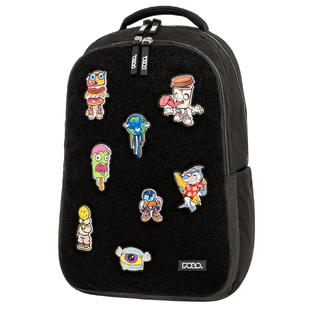 POLO ΣΧΟΛΙΚΗ ΤΣΑΝΤΑ ΣΑΚΙΔΙΟ ΠΛΑΤΗΣ ΔΗΜΟΤΙΚΟΥ PATCHES ΜΑΥΡΟ 901079 2000