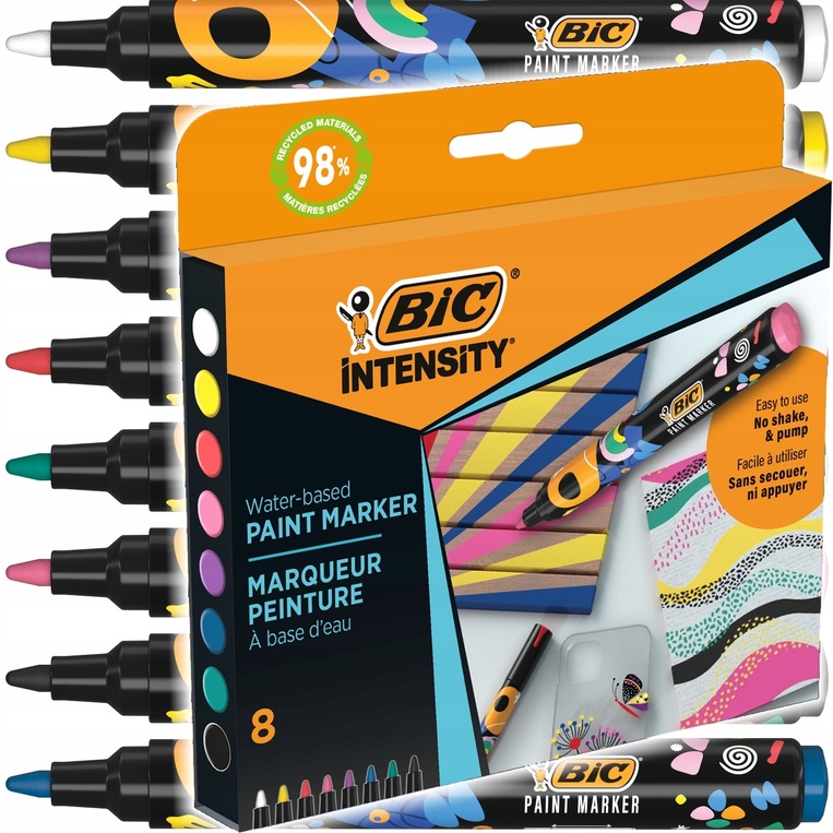 BIC INTENSITY PAINT VIVID WATER BASED PAINT MARKER 8 ΧΡΩΜΑΤΑ