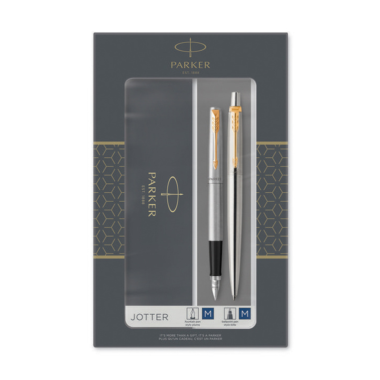 PARKER ΣΕΤ ΠΕΝΑ ΚΑΙ ΣΤΥΛΟ JOTTER CORE DUO STAINLESS STEEL GT FP BP