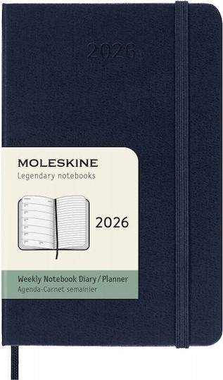 2026 ΗΜΕΡΟΛΟΓΙΟ MOLESKINE POCKET (9x14cm) HARD COVER SAPPHIRE BLUE WEEKLY DIARY PLANNER (ΕΒΔΟΜΑΔΙΑΙΟ ΗΜΕΡΟΛΟΓΙΟ ΕΤΟΥΣ)