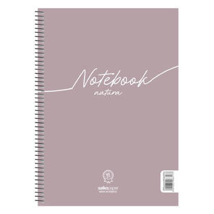 SALKO ΤΕΤΡΑΔΙΟ ΣΠΙΡΑΛ A4 (21x29,7cm) 2 ΘΕΜΑΤΩΝ 60φ NOTEBOOK NATURA ΓΚΡΙ 6387