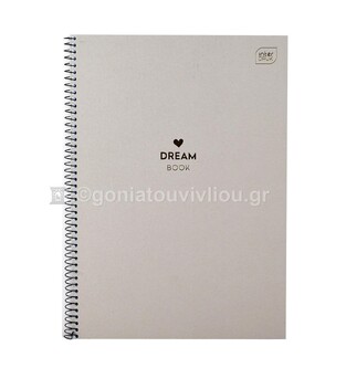 INTERDRUK ΤΕΤΡΑΔΙΟ ΣΠΙΡΑΛ A4 (21x29,7cm) 3 ΘΕΜΑΤΩΝ 90φ DREAM BOOK ΑΝΟΙΧΤΟ ΓΚΡΙ